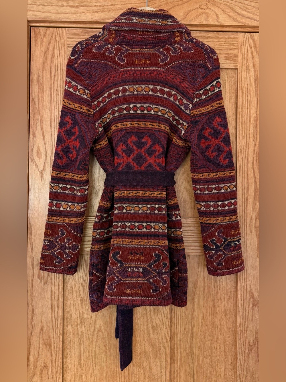 Vintage Ralph Lauren Shawl Collar Southwestern Cardigan Sweater - M 💜❤️🧡 - Picture 4 of 11